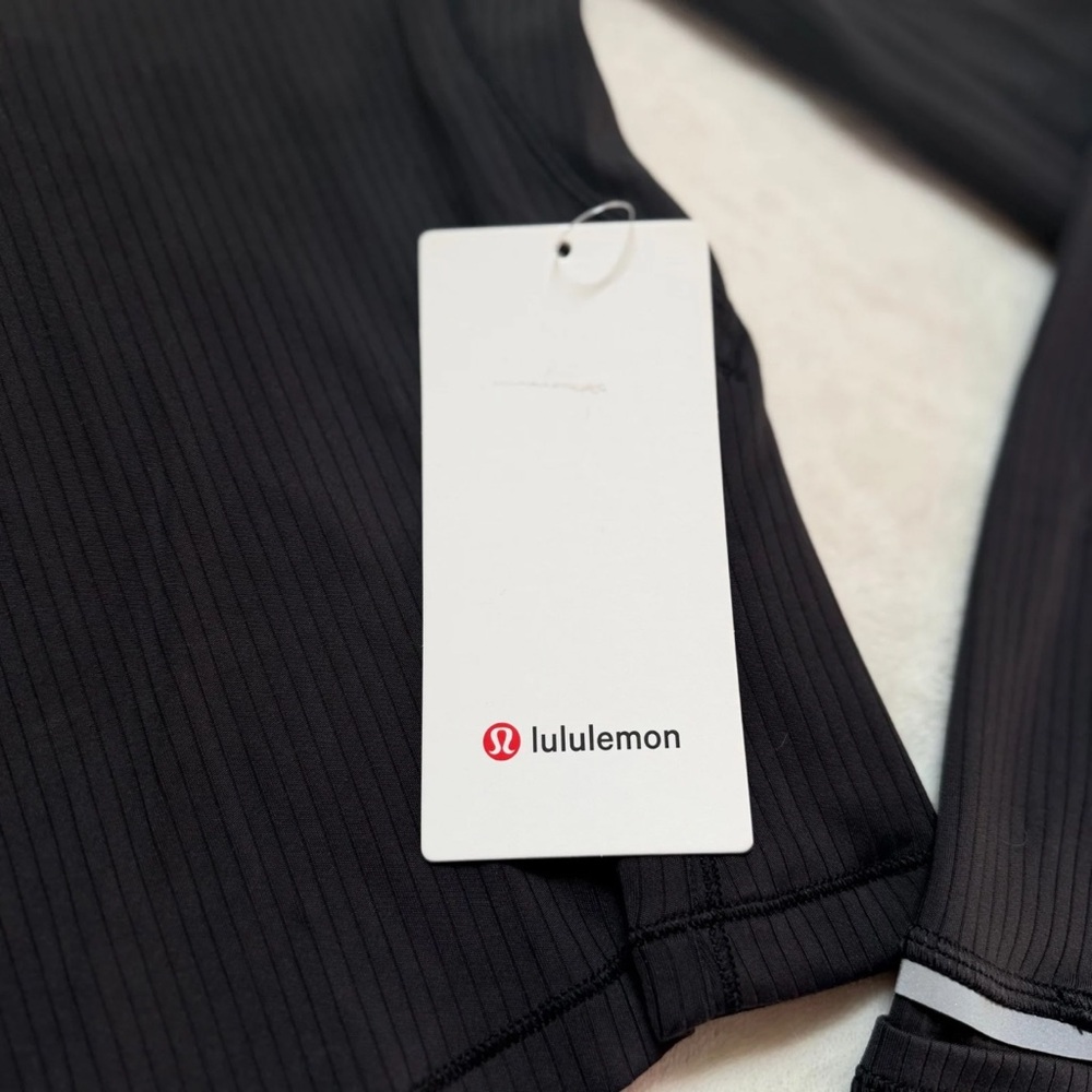 NWT Lululemon It’s Rulu™ Run Ribbed Cropped Half-Zip – Black – Size 4 - Picture 10 of 10